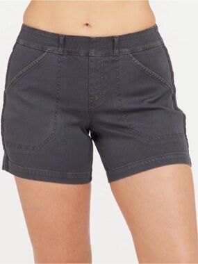SPANX Women's Pull-On stretch twill shorts 
Charcoal Gray